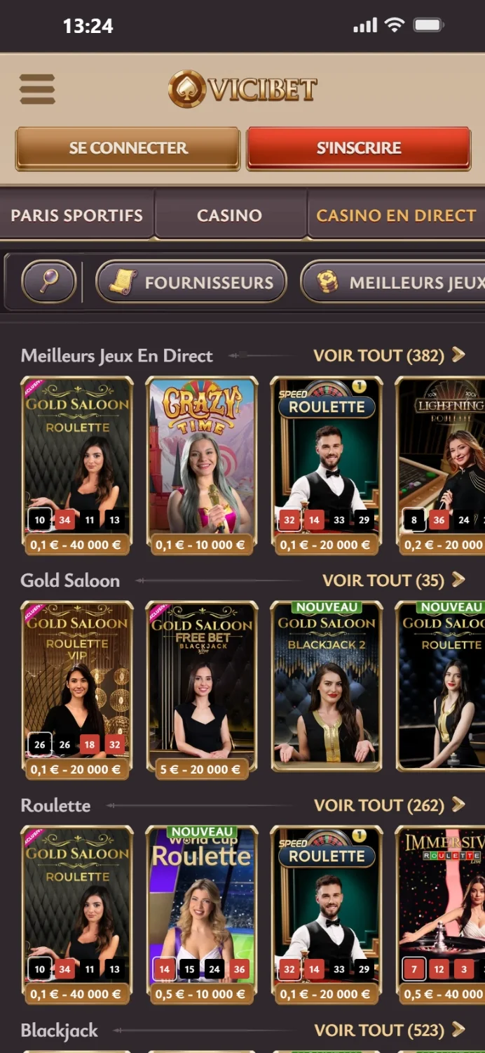 Live casino Vicibet